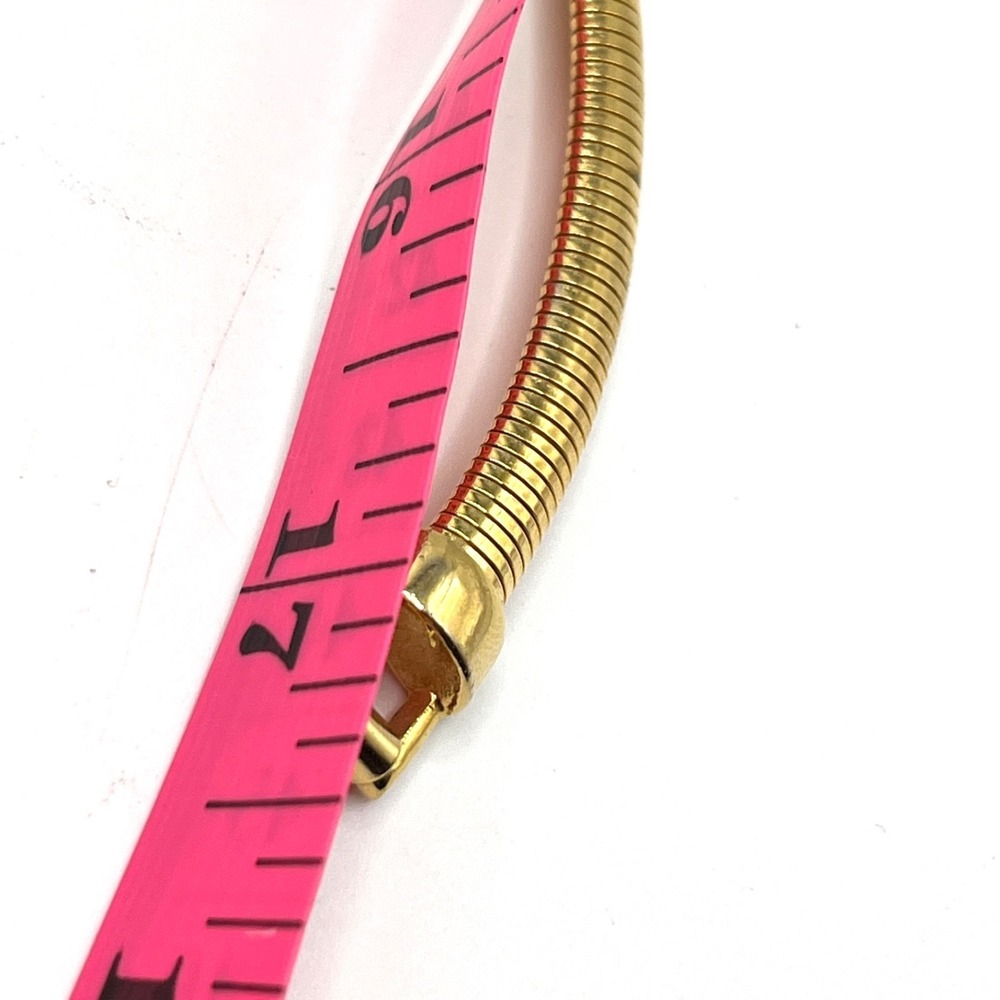 Vintage Gold Tone Omega Choker Necklace Cleopatra 80s Style 17" - Picture 10 of 10